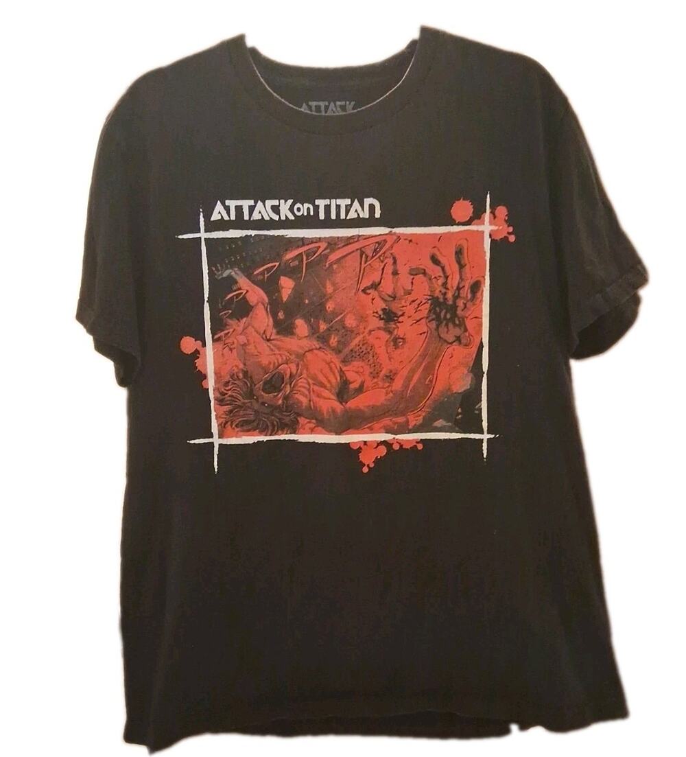 Attack On Titan T Shirt -100% Cotton Black ~ Size Large